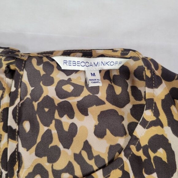 Rebecca Minkoff Women Professional Leopard Print Short Sleeve Blouse Size M - Picture 2 of 7